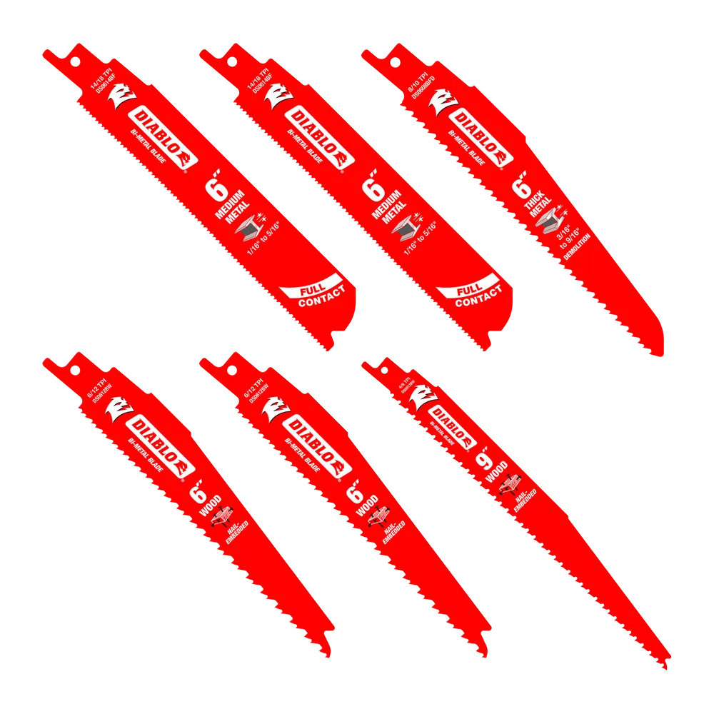 Diablo DS006S 6 Pc Bi-Metal Reciprocating Saw Blades