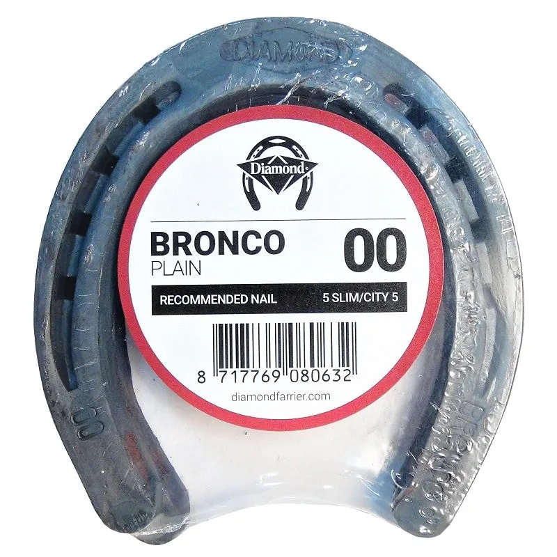 Diamond Farrier 00PLAINPR Bronco Plain Horseshoe, 5/16 in Thick, 00, Steel