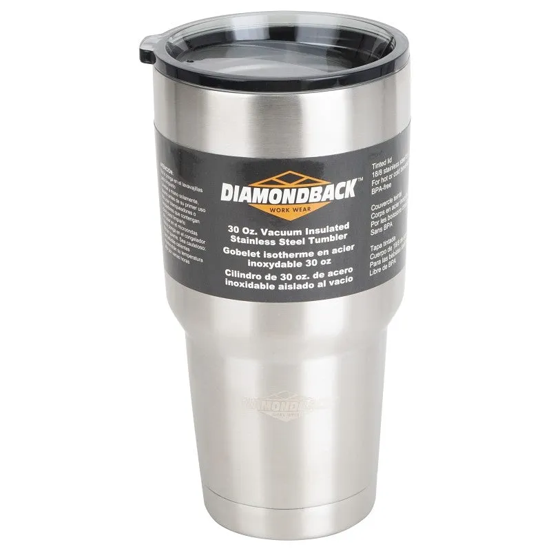 Diamondback BP-Y01O Vacuum Insulated Tumbler, 30 oz Capacity, Stainless Steel, Insulated (Pack of 4)