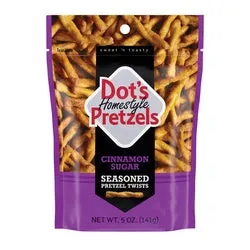Dot’s Homestyle Pretzels 59008 Pretzel, Cinnamon Sugar, 5 oz Bag (Pack of 10)