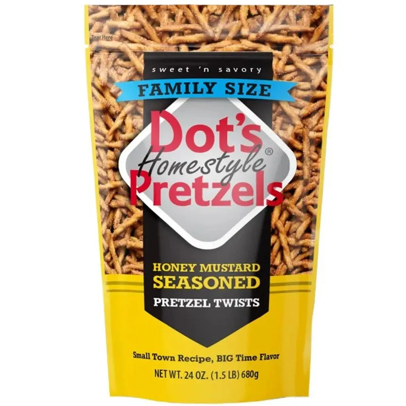Dot’s Homestyle Pretzels 71926 Snacks, Pieces, Honey Mustard, 24 oz (Pack of 10)