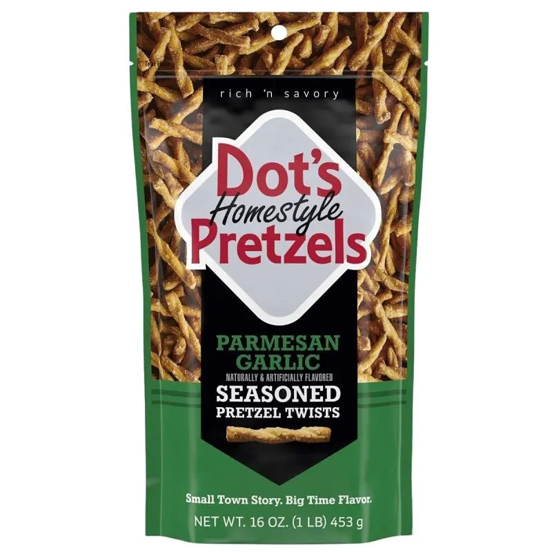 Dot’s Homestyle Pretzels 71985 Pretzel Twist, Parmesan Garlic, 16 oz Bag (Pack of 10)
