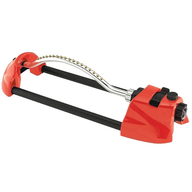 Dramm ColorStorm 15001 Oscillating Sprinkler, 1110 to 3000 sq-ft, Rectangular, Spray Nozzle, Brass/Zinc