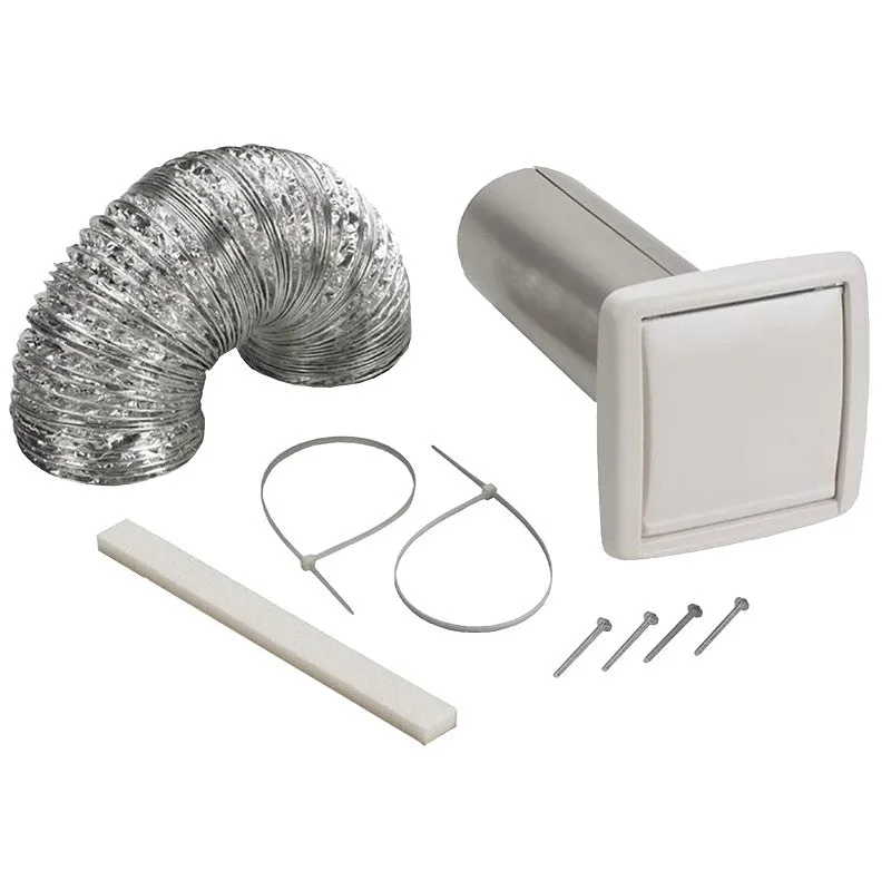 Dundas Jafine ProVent EXWTZW Bathroom Fan Vent Kit, White, 5-Piece