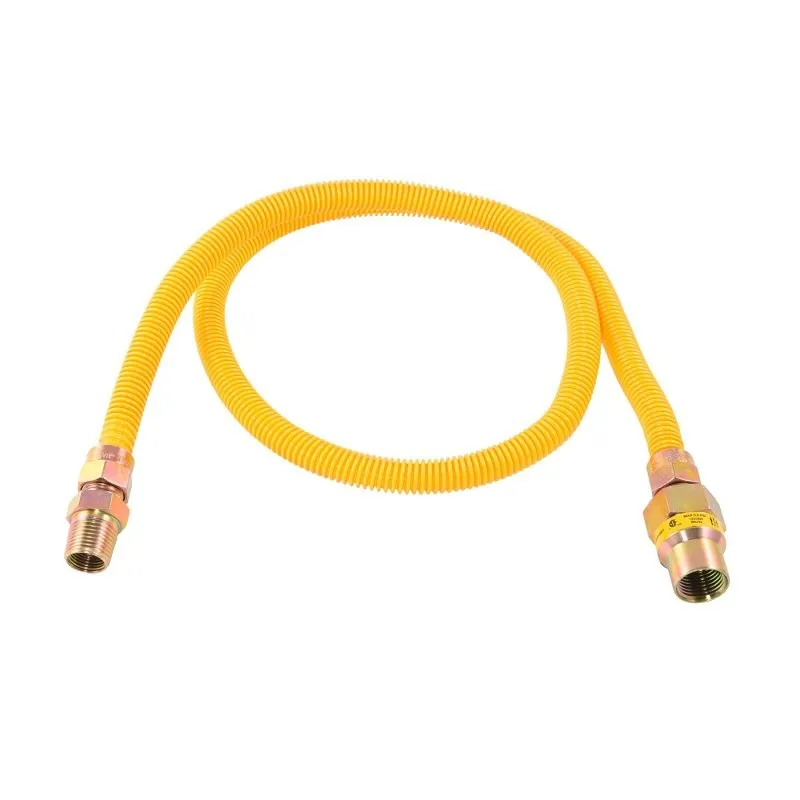 Eastman 20YE50V148B Gas Connector, 1/2 in, FIP x MIP, Stainless Steel, Epoxy-Coated, 48 in L, 1/2 in OD