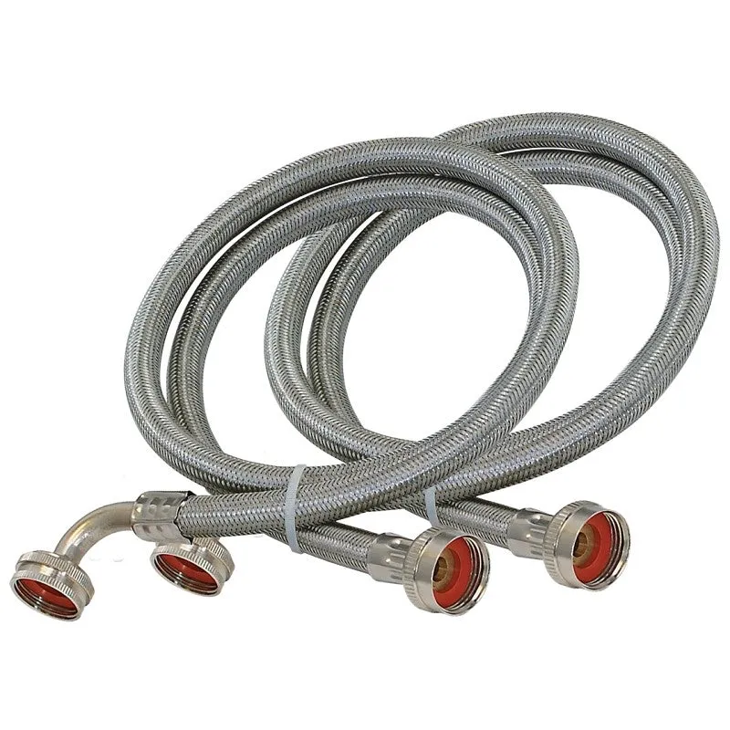 Eastman 48378 Washing Machine Discharge Hose, 3/4 in ID, 6 ft L, FHT x FHT, Stainless Steel