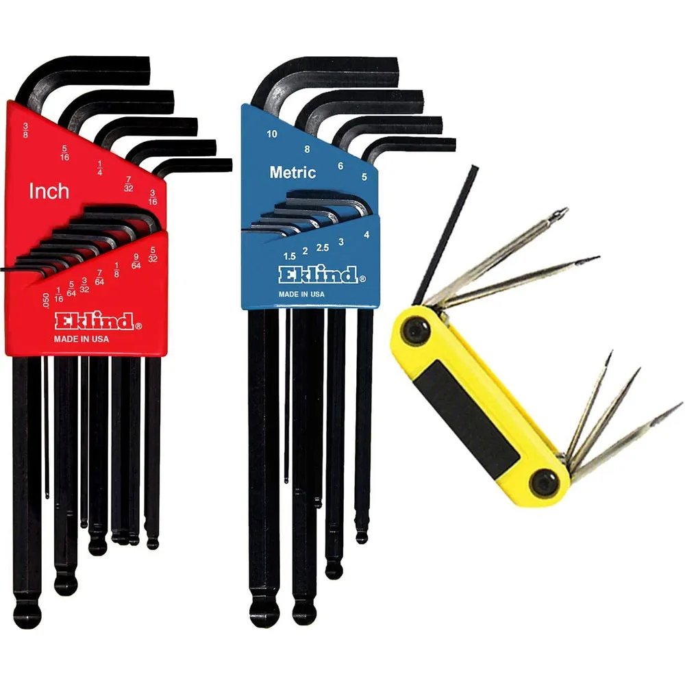 Eklind 13228 Ball-Hex-L Key & Ergo-Fold Fold-Up Combo Pack