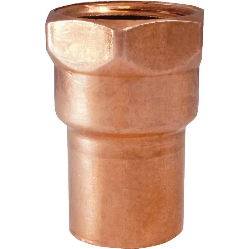 Elkhart Products 103R Series 10130138 Reducing Pipe Adapter, 1/2 x 1/4 in, Sweat x FIP, Copper