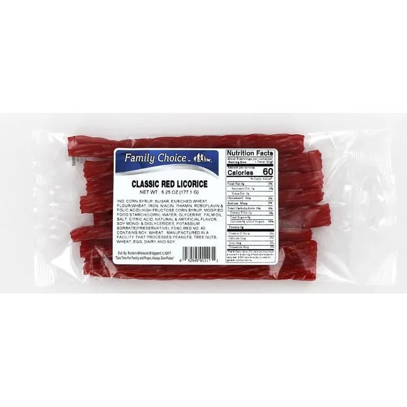 Family Choice 1117 Licorice, Classic Red Flavor, 7 oz (Pack of 12)