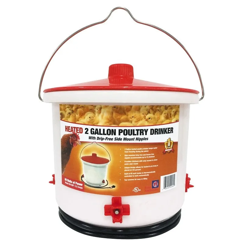 Farm Innovators HB-60P Poultry Drinker, 2 gal