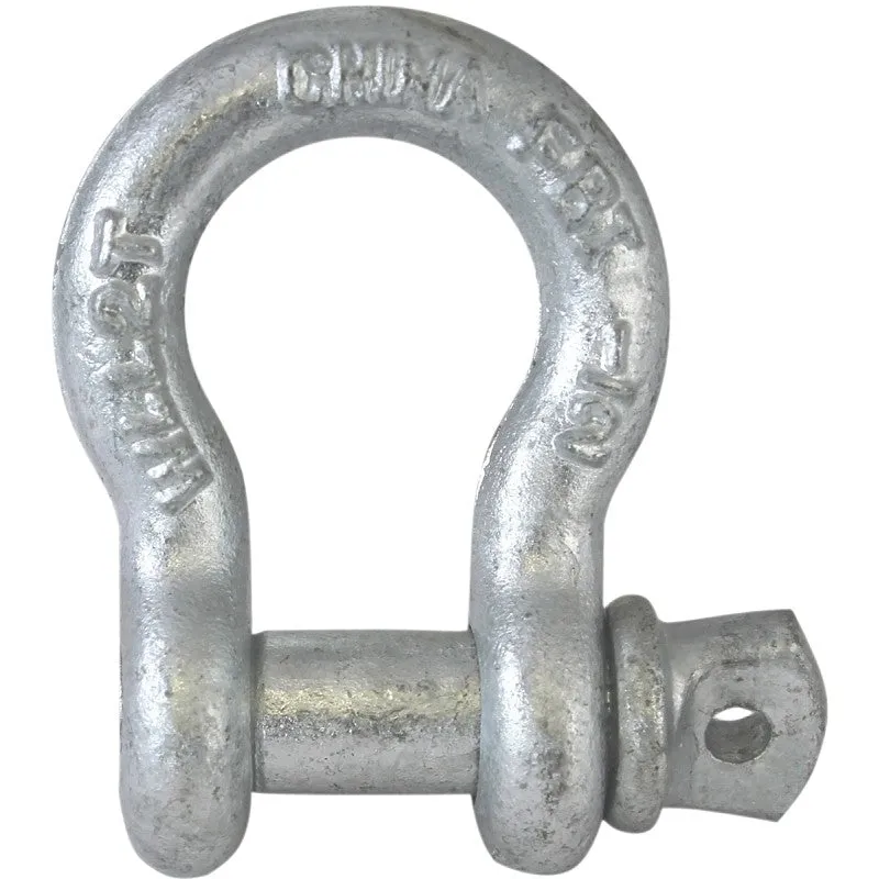 Fehr 3/4 Anchor Shackle, 3/4 in Trade, 3.25 ton Working Load, Commercial Grade, Steel, Hot-Dipped Galvanized