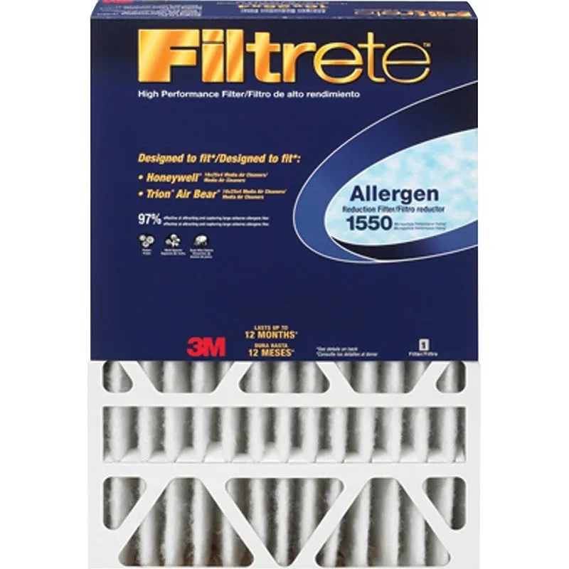 Filtrete DP01DC-4 Air Filter, Electrostatic, 4 in Thick, 25 in L, 16 in W, 12 MERV, Cardboard Frame (Pack of 4)