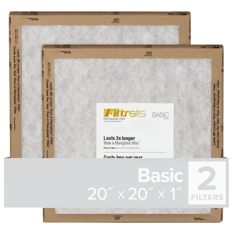 Filtrete FPL02-2PK-24 Air Filter, 20 in L, 20 in W, 2 MERV, For: Air Conditioner, Furnace and HVAC System (Pack of 24)