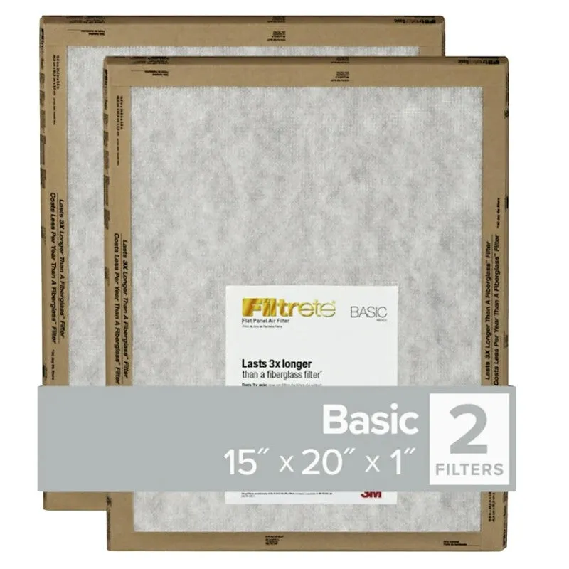 Filtrete FPL06-2PK-24 Air Filter, 20 in L, 15 in W, 2 MERV, For: Air Conditioner, Furnace and HVAC System (Pack of 24)