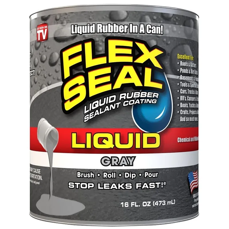 Flex Seal LFSGRYR16 Rubberized Coating, Gray, 16 oz, Can