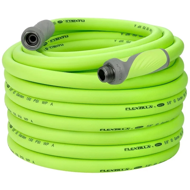 Flexzilla SwivelGrip HFZG5100YWS-N/CA Garden Hose, 5/8 in, 100 ft L, GHT, Polymer, Green
