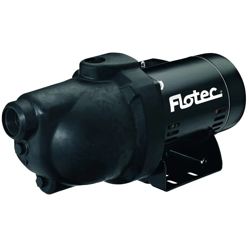 Flotec FP4032 Jet Pump, 9.6/19.2 A, 115/230 V, 1 hp, 1-1/4 in Suction, 1 in Discharge Connection, 25 ft Max Head, 18 gpm