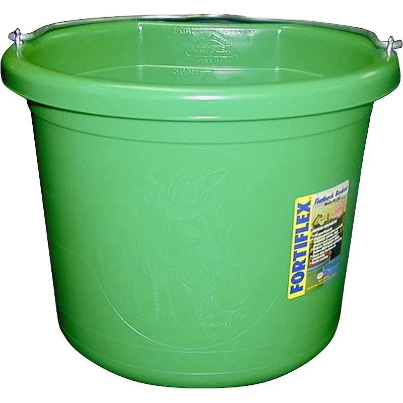 Fortex-Fortiflex FB-124 Series FB-124GR Bucket, 24 qt Volume, Rubber/Polyethylene, Green