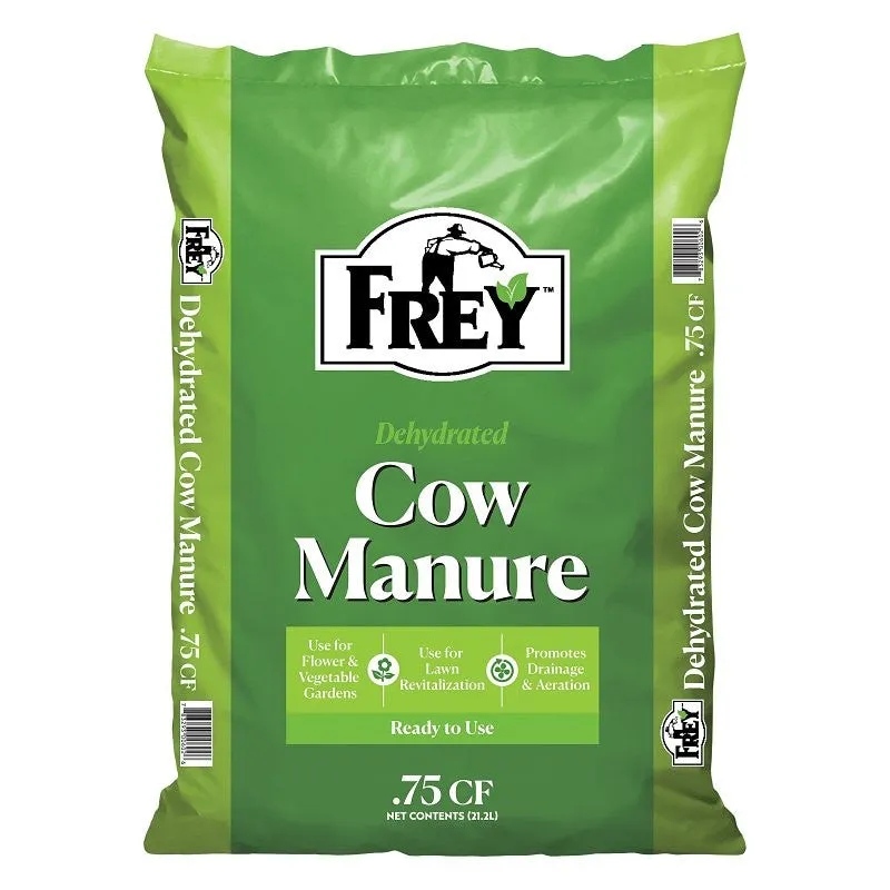 Frey CM3000 Dehydrated Cow Manure, Dark Brown, Earthy Smell, 40 lb Bag