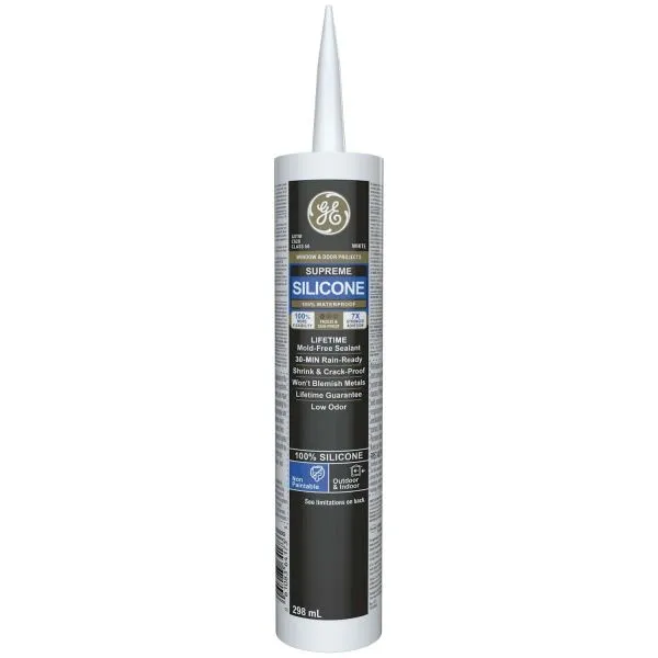 GE 300ml Supreme Silicone Window & Door Sealant – White