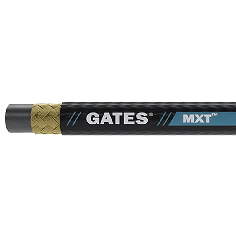 Gates MXT MEGASYS 85047 Wire Braid Hose, 0.675 in OD, 3/8 in ID, 50 ft L, 4800 psi Pressure, Synthetic Rubber, Black