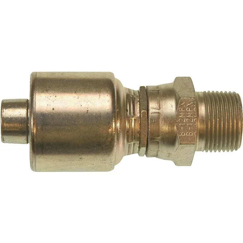 Gates MegaCrimp G25105-1616 Hose Coupling, 1 x 1 in Dia, 4.73 in, 1-11-1/2, Crimp x NPTF, Straight Angle, Steel, Zinc