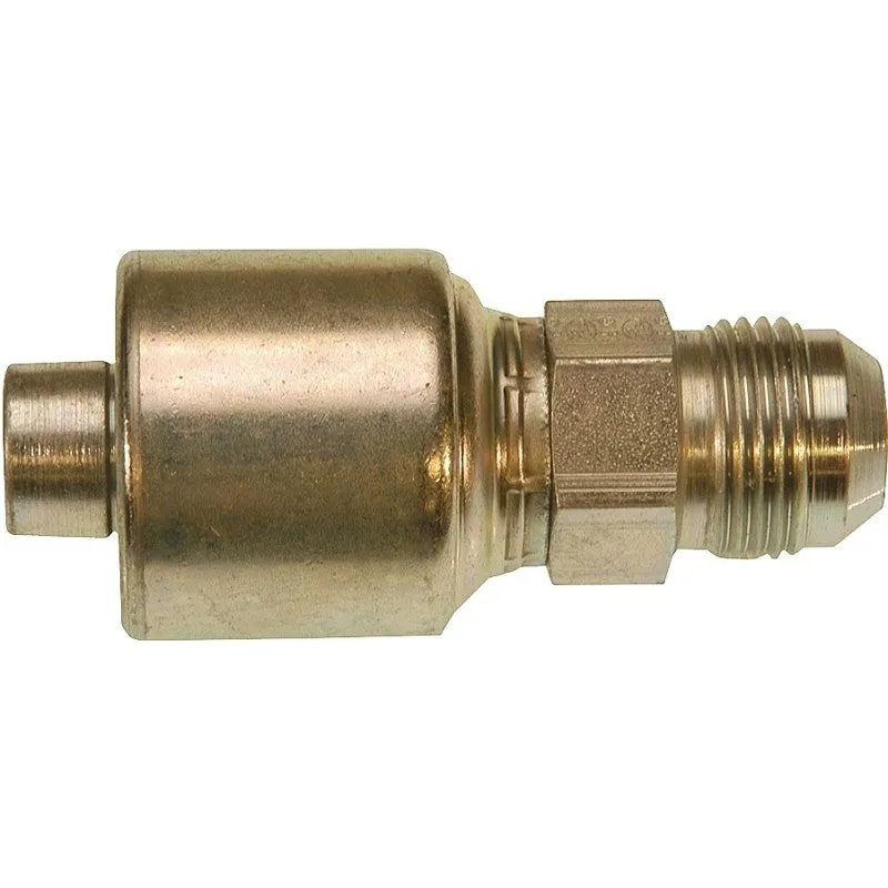 Gates MegaCrimp G25165-0608 Hose Coupling, 3/8 x 3/4 in Dia, 2.48 in, 3/4-16, Crimp x JIC, Straight Angle, Steel, Zinc