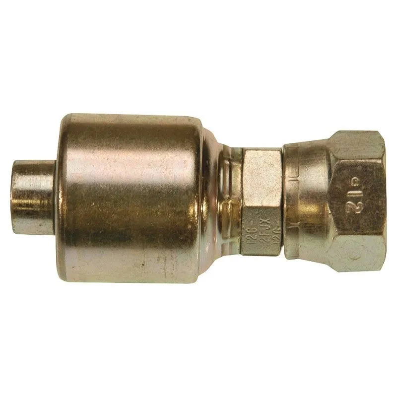 Gates MegaCrimp G25170-0608 Hose Coupling, 3/4-16, Crimp x JIC, Steel, Zinc