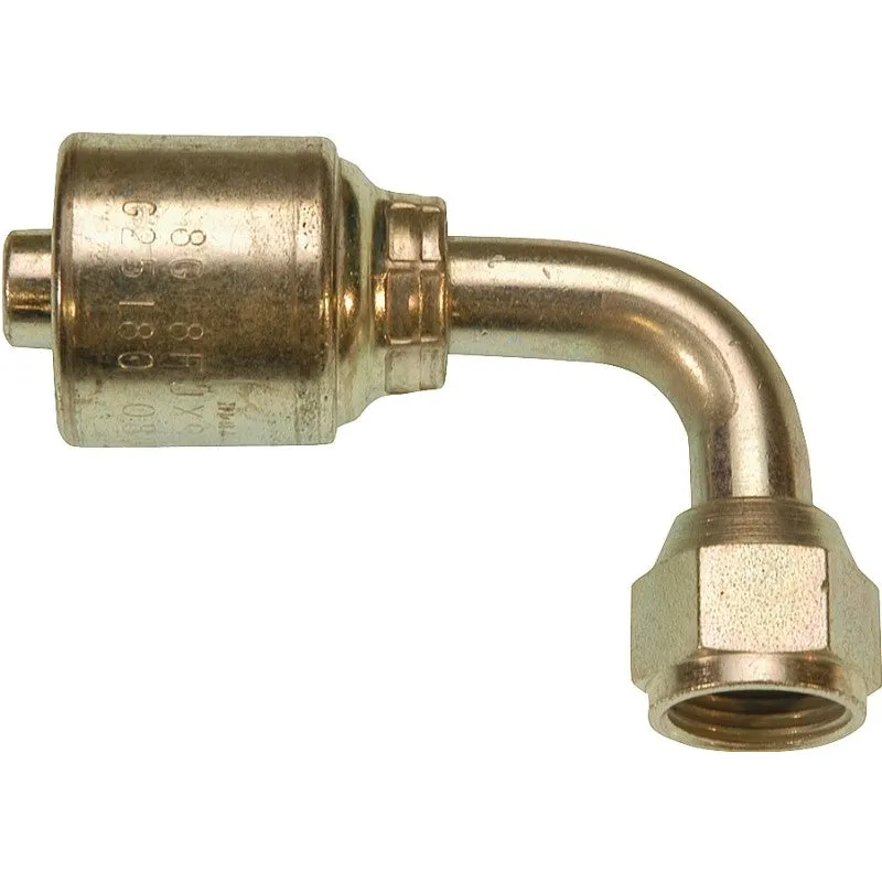 Gates MegaCrimp G251800404 Hose Elbow, 1/4 in, Female Flare, 90 deg Angle, Steel, Zinc