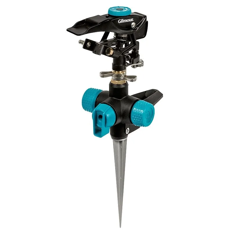 Gilmour 821673-1001 Heavy-Duty Sprinkler Spike, 3/4 in Connection, Hose, 43 ft, Circular, Adjustable Nozzle, Steel (Pack of 6)