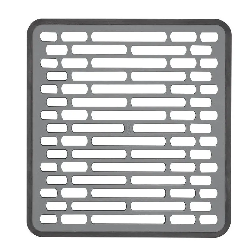Good Grips 13190610 Sink Mat, 12-1/4 in L, 11-1/2 in W, 1/2 in Thick, Silicone, Gray