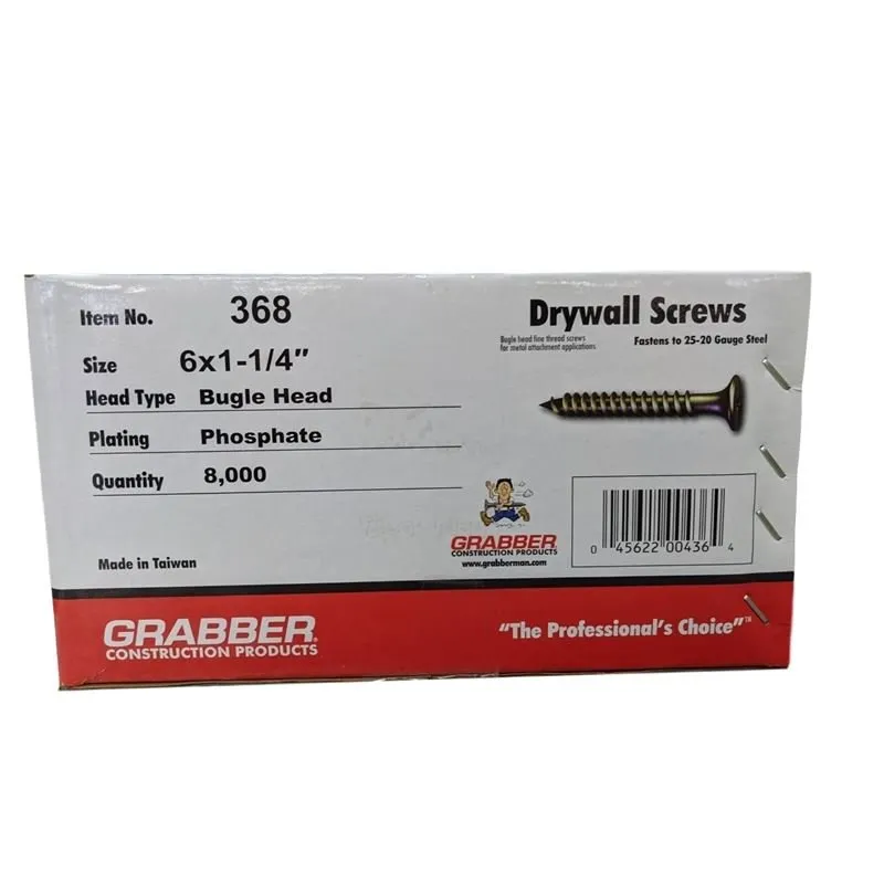 Grabber Drywall Screws – 1-1/4in Fine Thread