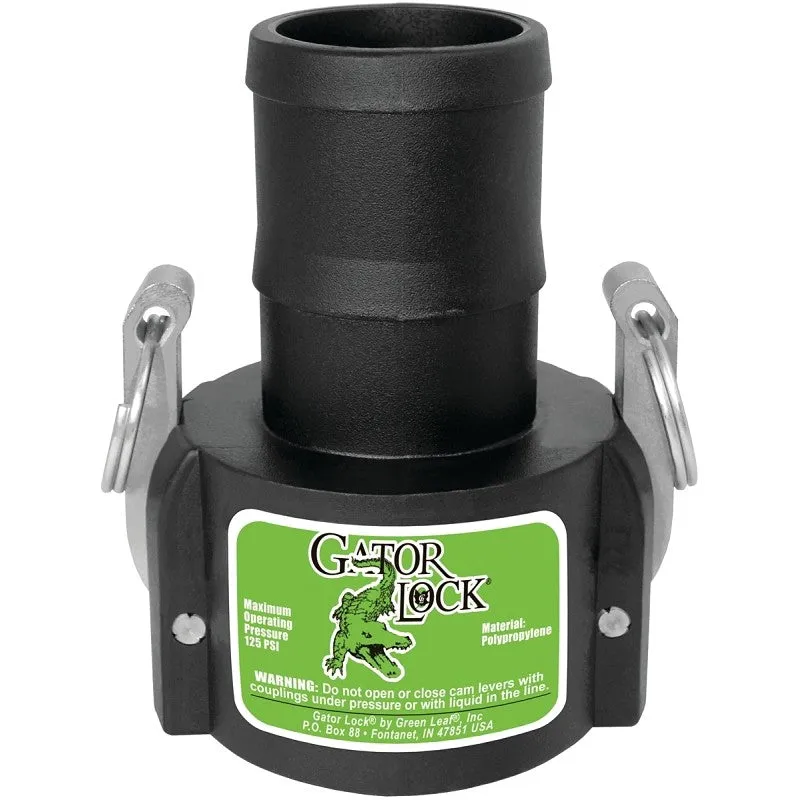 Green Leaf GLP200CNL Cam Lever Coupling, 2 in, Female x Hose Barb, Glass Filled Polypropylene