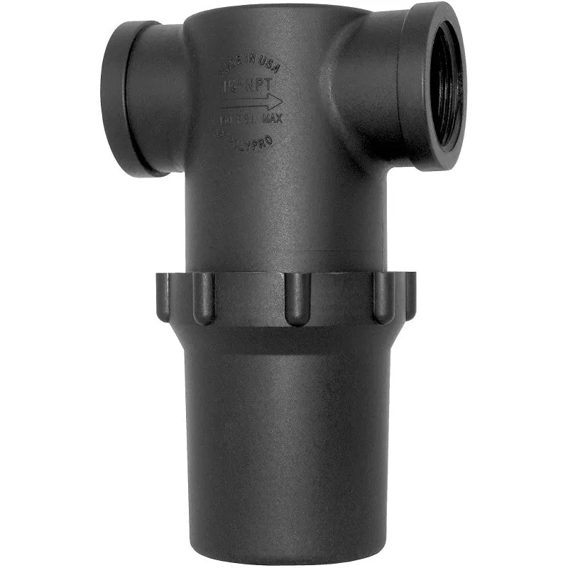 Green Leaf LST10040 Line Strainer with Mesh Screen, 1 in Connection, 40 Mesh, EPDM/Polypropylene/Stainless Steel, Black
