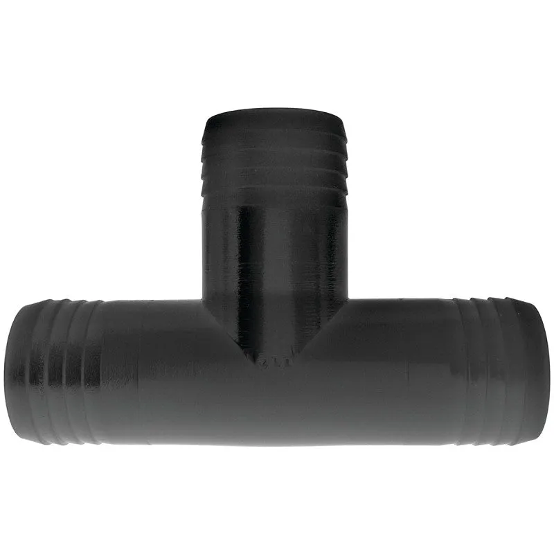 Green Leaf T100P Hose Adapter Tee, 1 in, Hose Barb, Polypropylene, Black (Pack of 5)