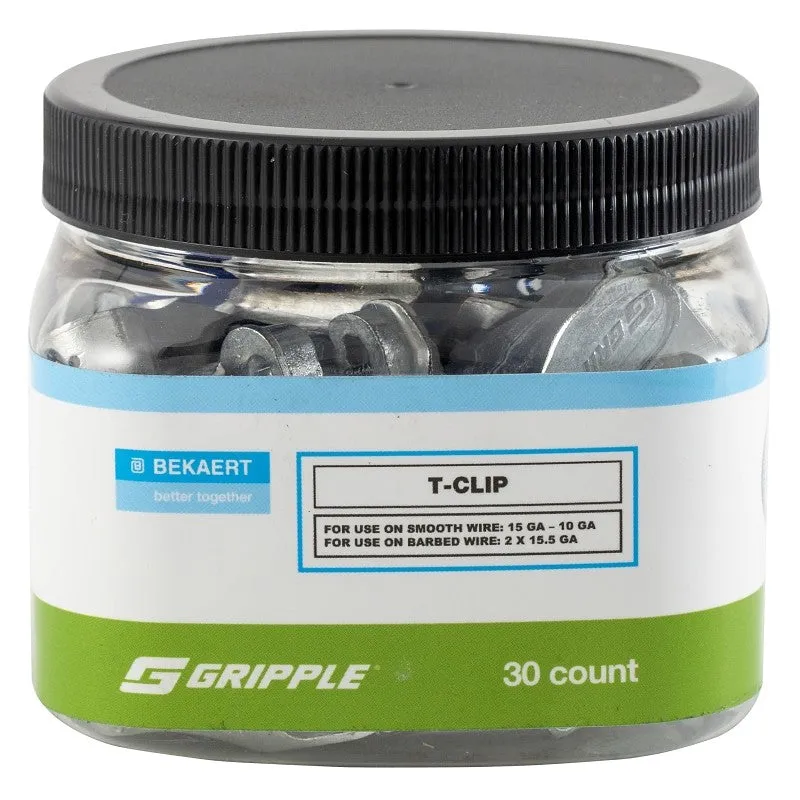 Gripple 657003 T-Clip, For: 1.8 to 3.25 mm Plain Wire and 2 x 1.6 to 1.7 mm High-Tensile Barbed Wire