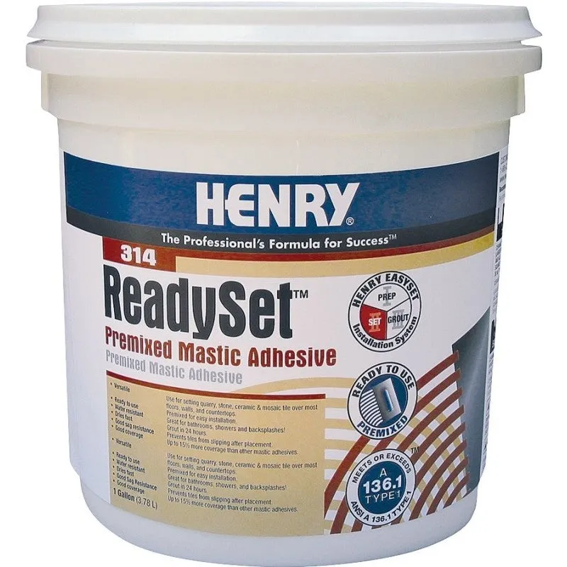 Henry 12256 Mastic Adhesive, Off-White, 1 gal, Container