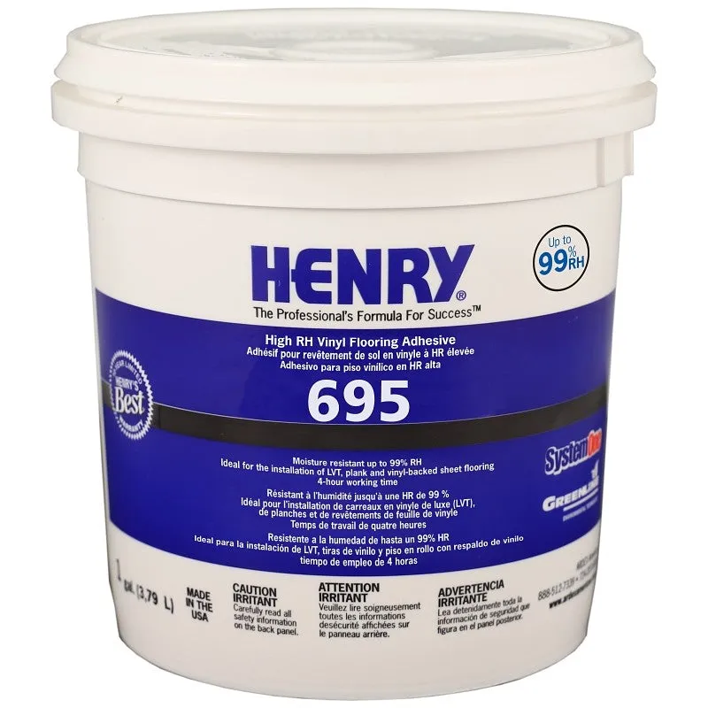 Henry 695 Series 32079 Flooring Adhesive, Paste, Mild, 1 gal (Pack of 4)