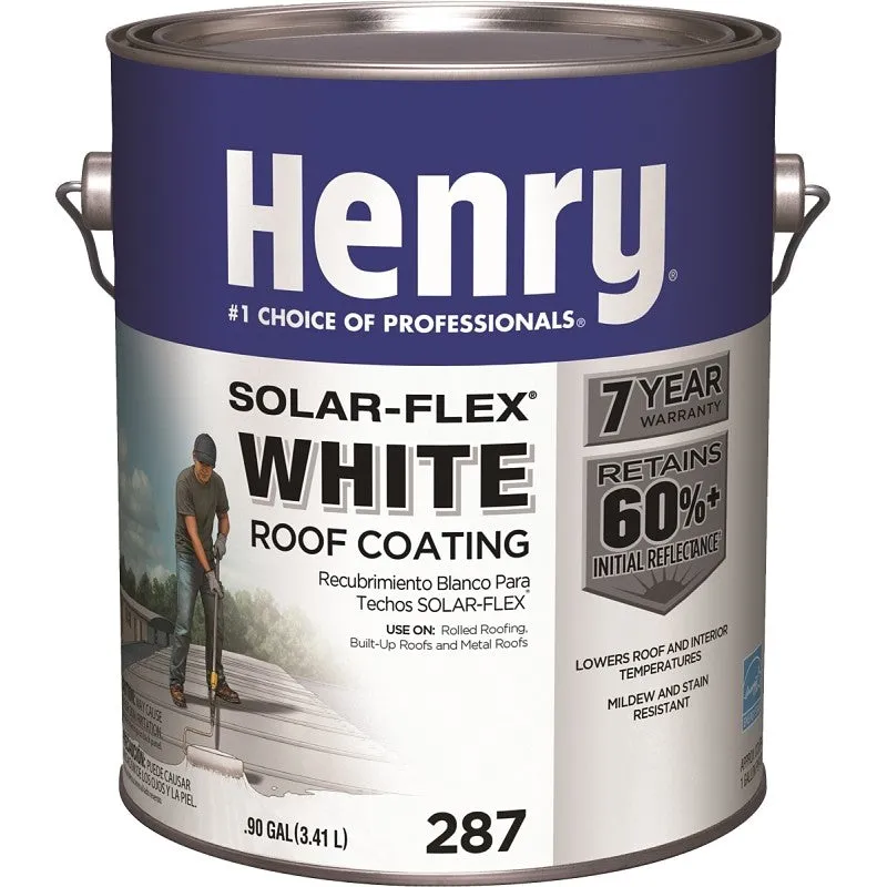 Henry HE287SF046 Elastomeric Roof Coating, White, 0.9 gal Pail (Pack of 4)