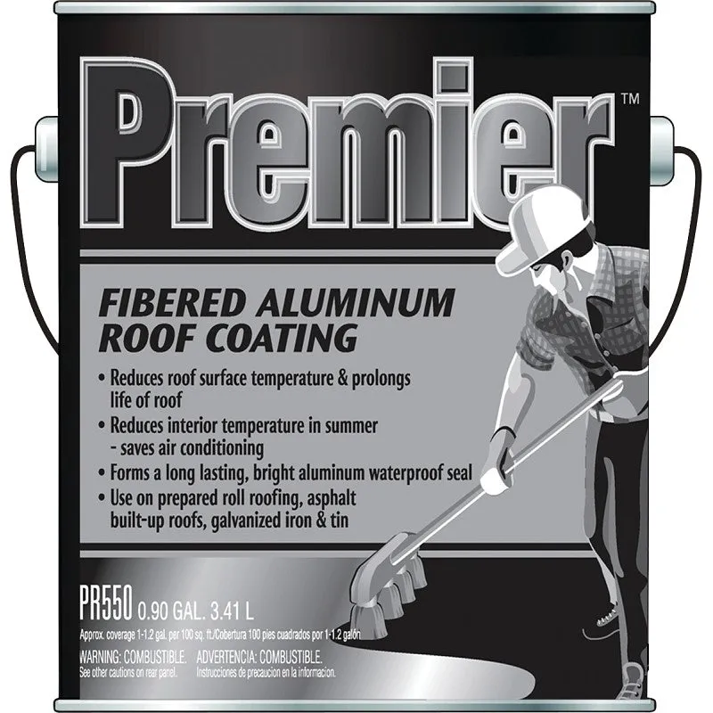 Henry PR550042 Roof Coating, Compositions: Petroleum Asphalt, Stoddard Solvent, Aluminum, Cellulose Fiber, Silver Can (Pack of 4)