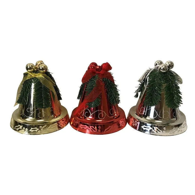 Hometown Holidays 99929 Decorated Bell Ornament, 200 mm H, PVC, Assorted (Pack of 8)