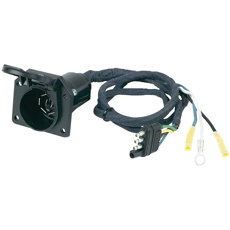 Hopkins 47205 4-Wire Flat to 7 RV Blade Adapter, 4-Conductor