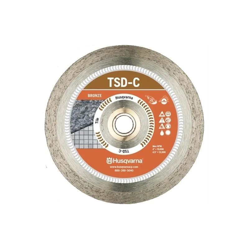 Husqvarna 542761258 4-1/2in Continuous Rim Diamond Blade – TSD-C Dri Disc