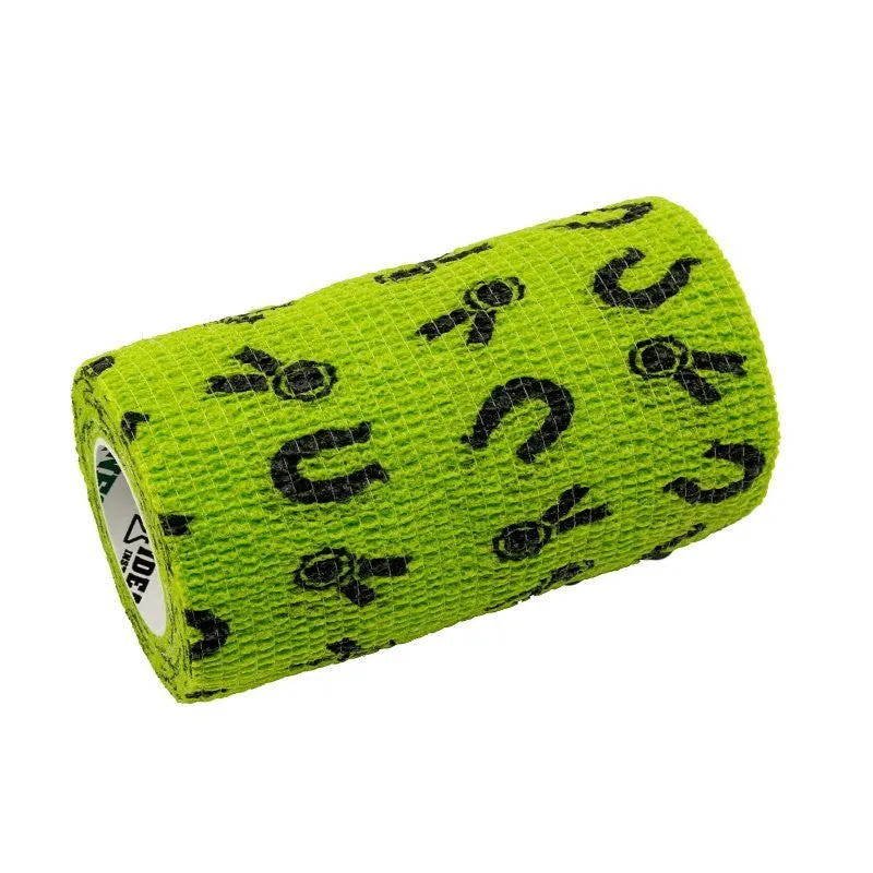 Ideal SyrFlex TA3400GRNP-4PK Horse Shoe Cohesive Bandage, 5 yd L, 4 in W, Rubber Latex Bandage, Green