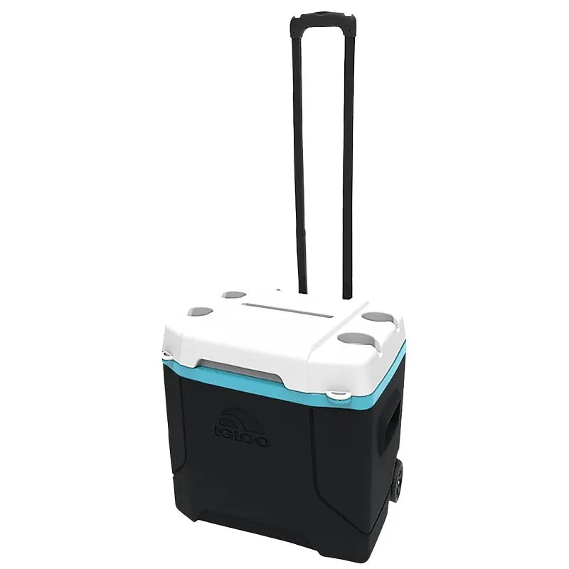Igloo Latitude Series 34658 Roller Cool Box, 30 qt Cooler, Plastic, Indigo Blue/Meteorite, 3 days Ice Retention