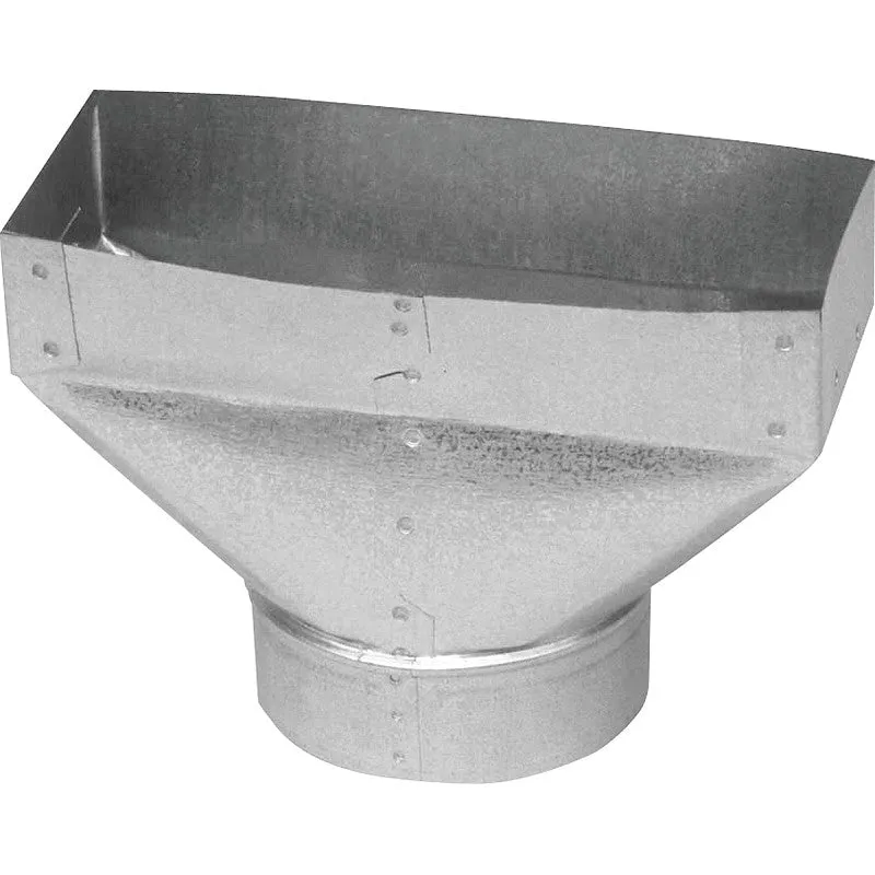 Imperial GV0705-C Wall Register Boot, 4 in L, 12 in W, 6 in H, Galvanized