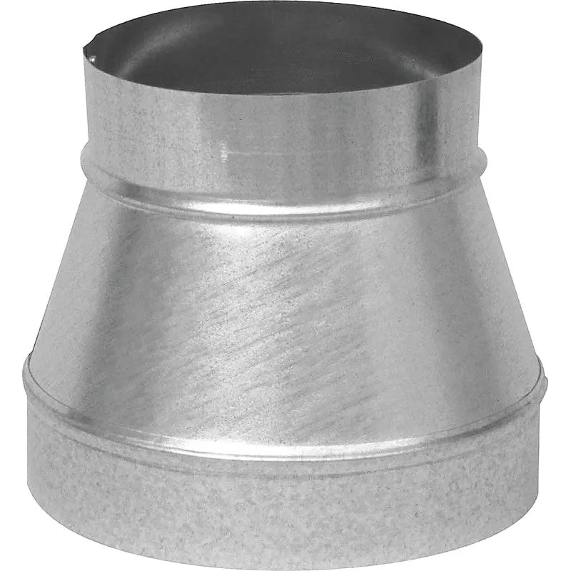Imperial GV1204 Stove Pipe Reducer, 8 x 7 in, 26 ga Thick Wall, Black, Galvanized