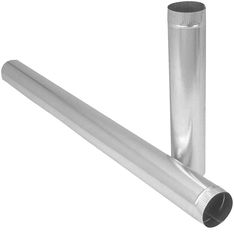 Imperial GV1604 Duct Pipe, 3 in Dia, 24 in L, 26 Gauge, Galvanized Steel, Galvanized (Pack of 10)