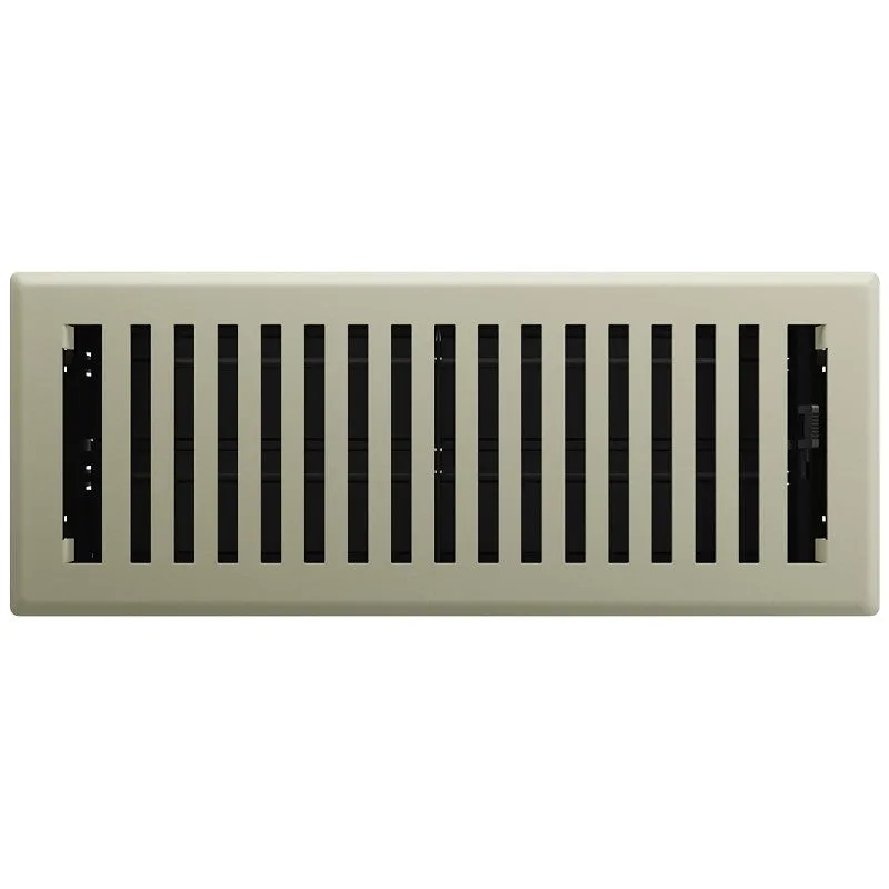Imperial RG3430 Floor Register, 12 in W Duct Opening, Polystyrene, Satin Nickel