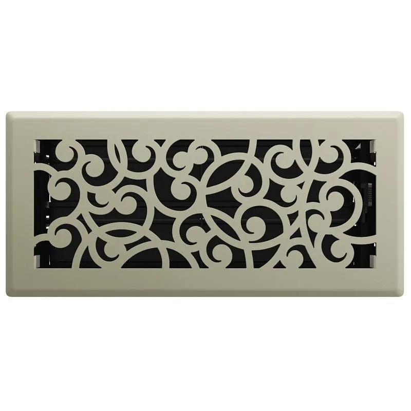 Imperial RG3454 Floor Register, 10 in W Duct Opening, 4 in H Duct Opening, Satin Nickel, Polystyrene